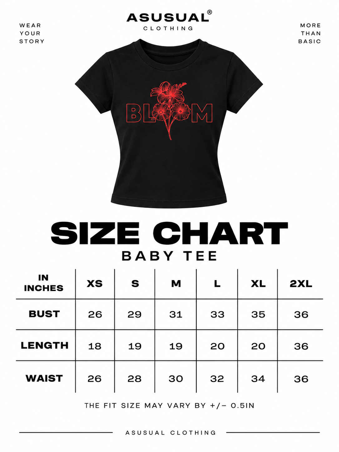 Bloom Baby Tee - Black