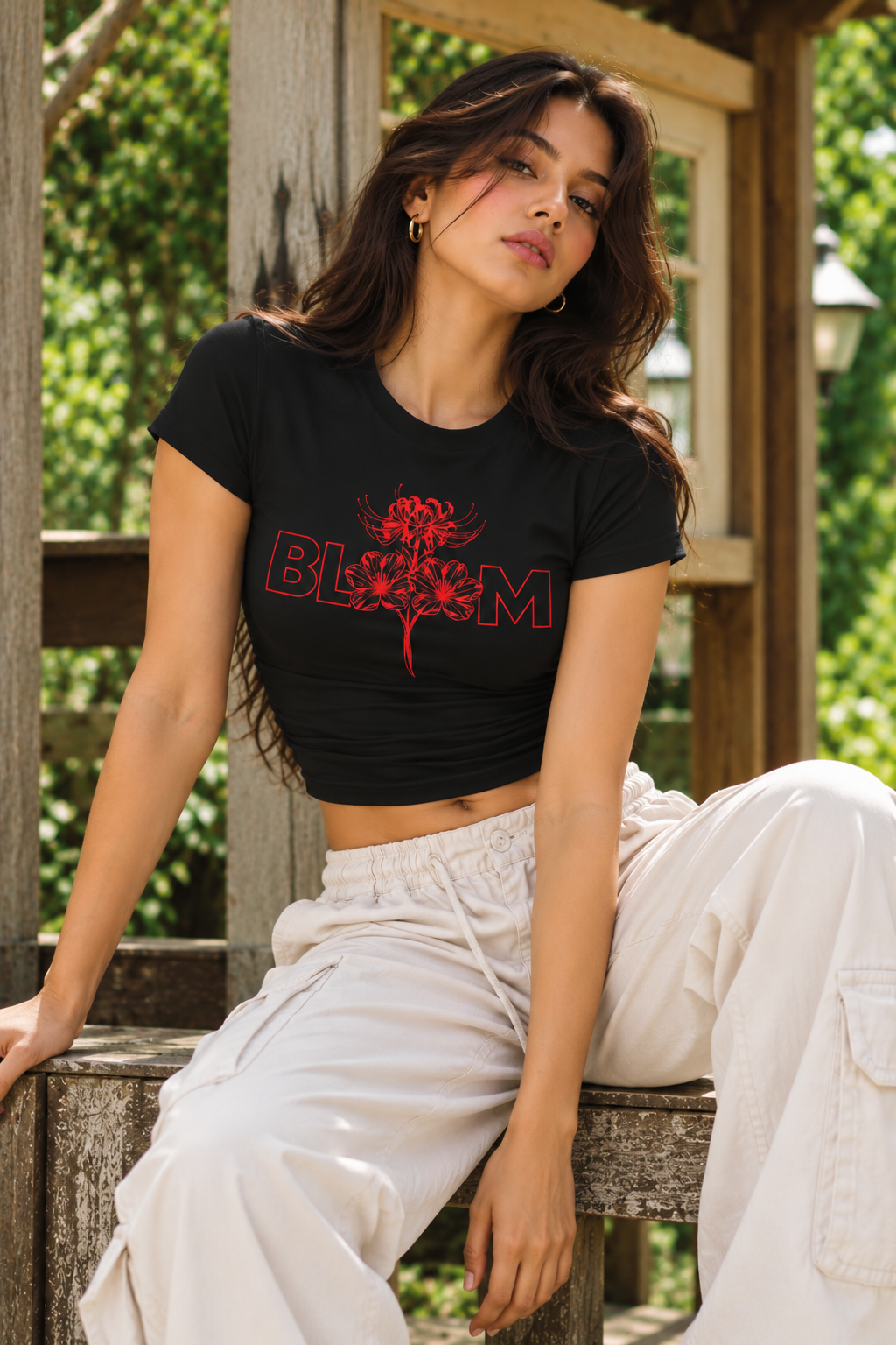 Bloom Baby Tee - Black