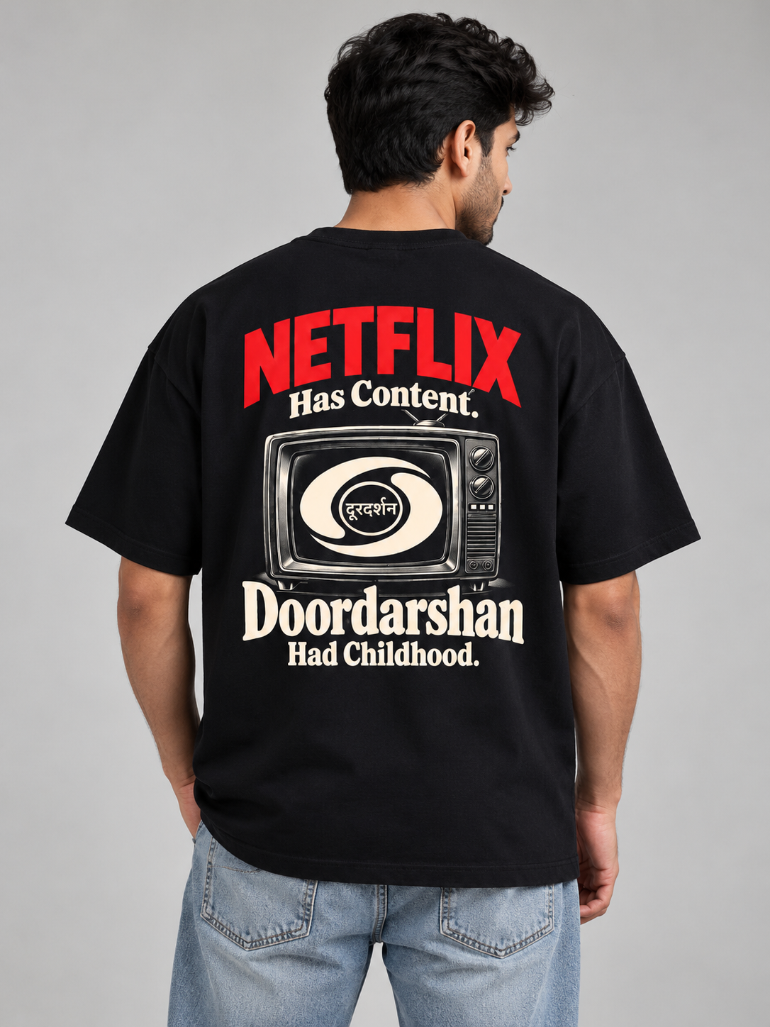 Doordarshan Retro Club Oversized Tee