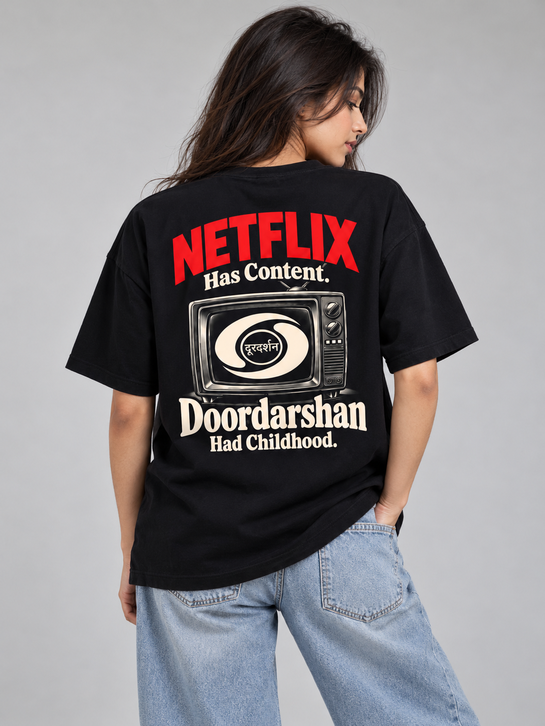 Doordarshan Retro Club Oversized Tee