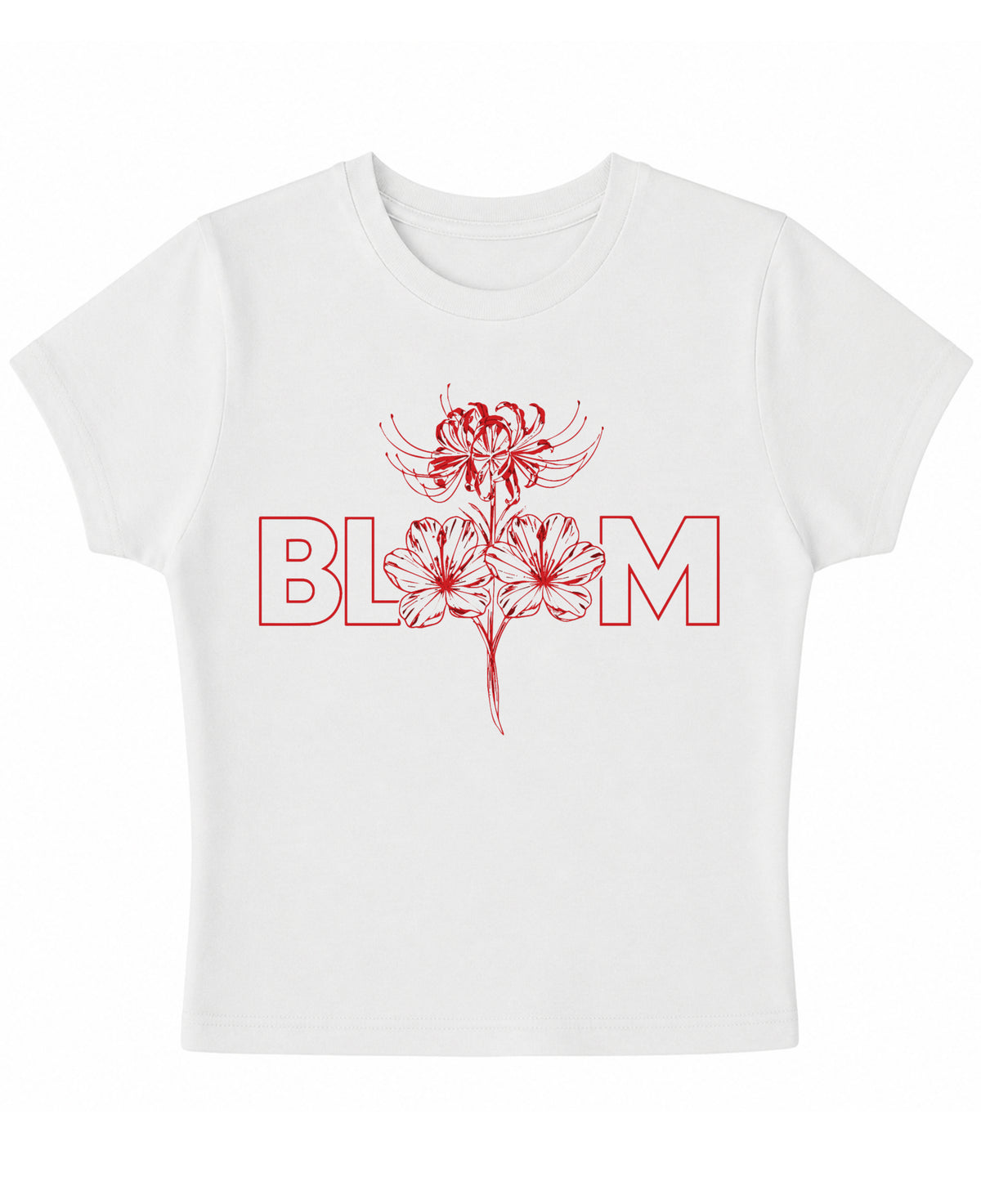 White Baby Tee Front Design