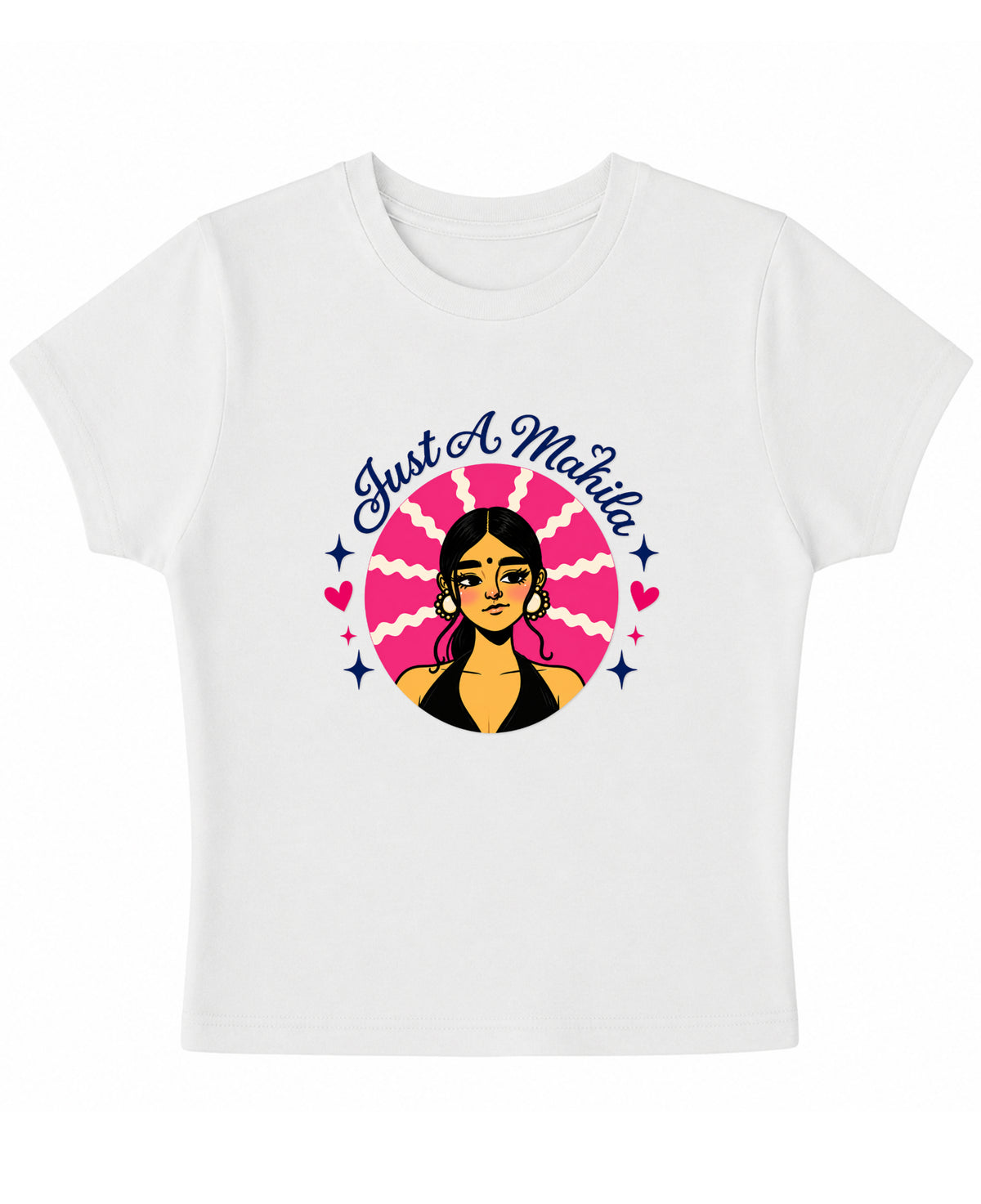 White Baby Tee Front Design