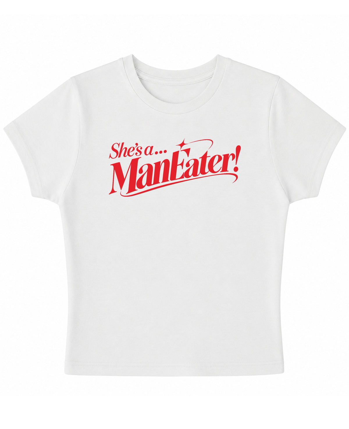 White Baby Tee Front Design